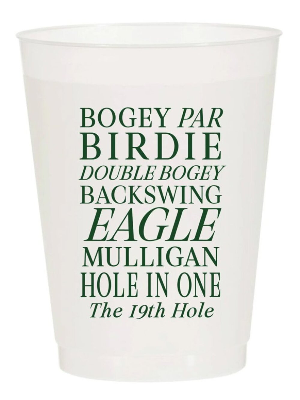 Golf Terms Frosted Plastic Cups